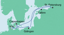 Route: Ostsee ab Kiel 4 mit AIDAbella