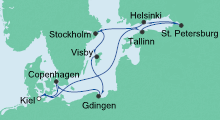 Route: Perlen der Ostsee 1 mit AIDAaura