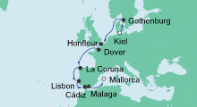 Route: Von Kiel nach Mallorca 2 mit AIDAvita