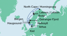 Route: Norwegen mit Lofoten & Nordkap mit AIDAbella