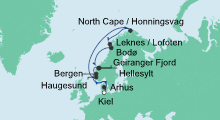 Route: Norwegen mit Lofoten & Nordkap mit AIDAbella