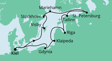 Route: Ostsee Rundreise mit Visby mit AIDAcara