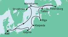 Route: Ostsee Rundreise mit AIDAcara