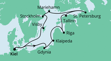 Route: Ostsee Rundreise mit Visby mit AIDAcara