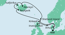 Route: Nordische Inseln mit Island mit AIDAbella