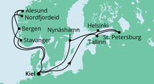 Route: Norwegen & Ostsee 1 mit AIDAprima