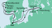 Route: Norwegen & Ostsee 1 mit AIDAprima