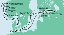 Route: Norwegen & Ostsee 2 mit AIDAprima