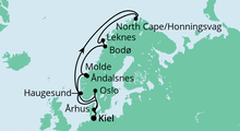 Route: Norwegen mit Lofoten & Nordkap 1 mit AIDAbella