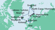 Route: Highlights am Polarkreis mit AIDAluna