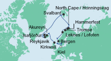 Route: Highlights am Polarkreis mit AIDAluna