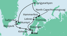 Route: Highlights am Polarkreis mit AIDAluna