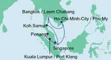 Route: Thailand, Malaysia & Singapur 2 mit AIDAbella