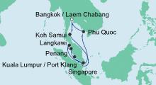 Route: Thailand, Malaysia & Singapur 3 mit AIDAbella