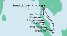 Route: Thailand, Malaysia & Singapur 3 mit AIDAbella