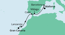 Route: Von Gran Canaria nach Mallorca 4 mit AIDAnova