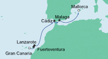 Route: Von Gran Canaria nach Mallorca 2 mit AIDAcara