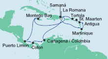 Route: Karibik & Mittelamerika 1 mit AIDAdiva