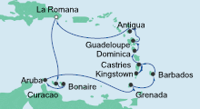 Route: Karibische Inseln 1 mit AIDAperla