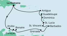 Route: Karibische Inseln 1 mit AIDAperla