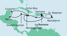 Route: Karibik & Mexiko 1 mit AIDAdiva