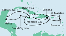 Route: Karibik & Mexiko 1 mit AIDAdiva