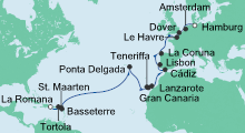 Route: Meergenießer von La Romana nach Hamburg mit AIDAdiva