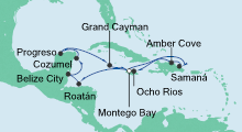 Route: Karibik & Mexiko 3 mit AIDAluna