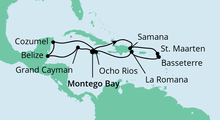 Route: Karibik & Mexiko 2 mit AIDAdiva