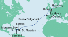 Route: Von Jamaika nach Hamburg 2 mit AIDAluna