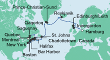 Route: Meergeniesser von Montreal nach Hamburg mit AIDAvita