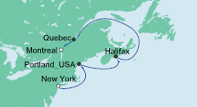 Route: Von New York nach Montreal mit AIDAdiva
