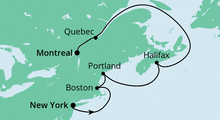Route: Von New York nach Montreal mit AIDAdiva