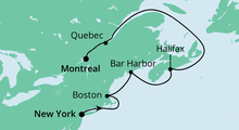 Route: Von New York nach Montreal mit AIDAdiva