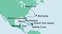 Route: Von New York nach Jamaika 4 mit AIDAluna