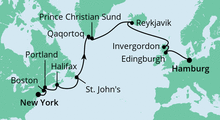 Route: Von New York nach Hamburg mit AIDAvita
