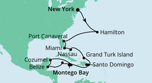 Route: Von New York nach Jamaika 1 mit AIDAdiva