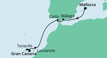 Route: Von Mallorca nach Gran Canaria 3 mit AIDAstella