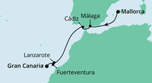 Route: Von Mallorca nach Gran Canaria 4 mit AIDAnova