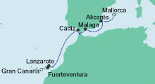 Route: Von Mallorca nach Gran Canaria 2 mit AIDAcara
