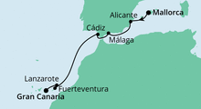 Route: Von Mallorca nach Gran Canaria 2 mit AIDAcara