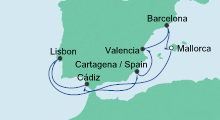 Route: Spanien & Portugal 3 mit AIDAmar