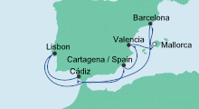 Route: Spanien & Portugal 3 mit AIDAmar