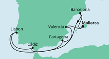 Route: Spanien & Portugal 3 mit AIDAmar