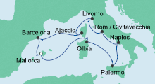 Route: Mediterrane Highlights 1 mit AIDAstella