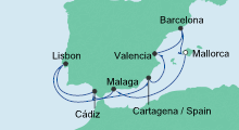 Route: Spanien & Portugal 2 mit AIDAstella