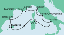 Route: Mediterrane Highlights 2 mit AIDAstella