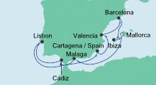 Route: Spanien & Portugal mit AIDAstella