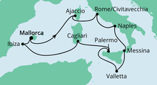 Route: Italien & Mittelmeerinseln mit AIDAstella