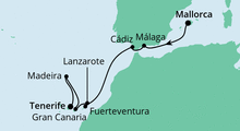 Route: Von Mallorca nach Teneriffa mit AIDAnova